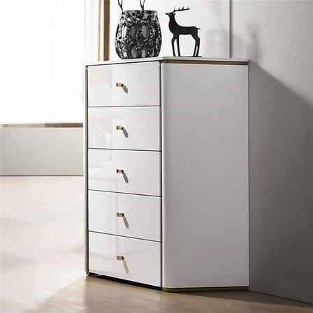 30 x 19 x 47 in. Lucera Chest, White