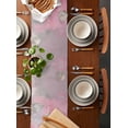 thumbnail image 2 of Pink Christmas Tree Burlap-Cotton Table Runner 36 Inches Long,Xmas Tree Oil Painting Farmhouse Table Runners,Outdoor Dining Tablecloths Decor for Baby Shower/Party/Wedding 13x36, 2 of 9