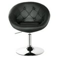 thumbnail image 5 of Gymax Chaise Moderne Réglable en Cuir PU Pivotante Ronde à Dossier Capitonné Noir, 5 of 5