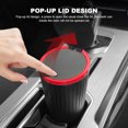 thumbnail image 3 of Car Cup Holder Trash Can Press Lid ABS+PP Material 6.42x3.35inch Auto Garbage Container (Red), 3 of 9