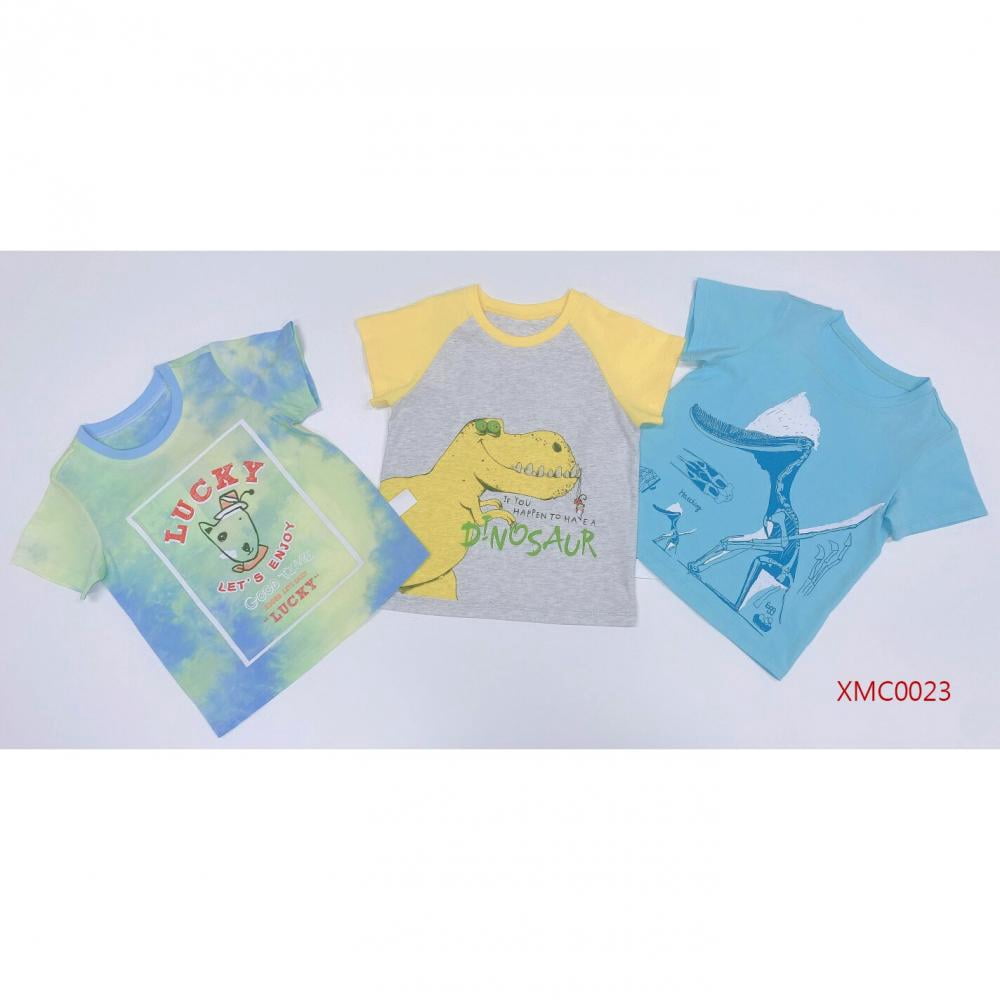 Lovegab Children's T-shirt 3PCS Set Pure Cotton T-shirts Kids Boy Cute Summer Toddler Cartoons Dinosaur Printed Comfort Tops