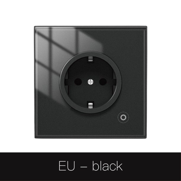 WiFi Tuya enchufe de pared inteligente estado del relé enchufe de pared ajustable (enchufe de la UE negro)