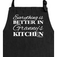 thumbnail image 2 of ThisWear Everything is Better in Granny's Kitchen Apron for Cooking Two Pocket Apron Black, 2 of 7
