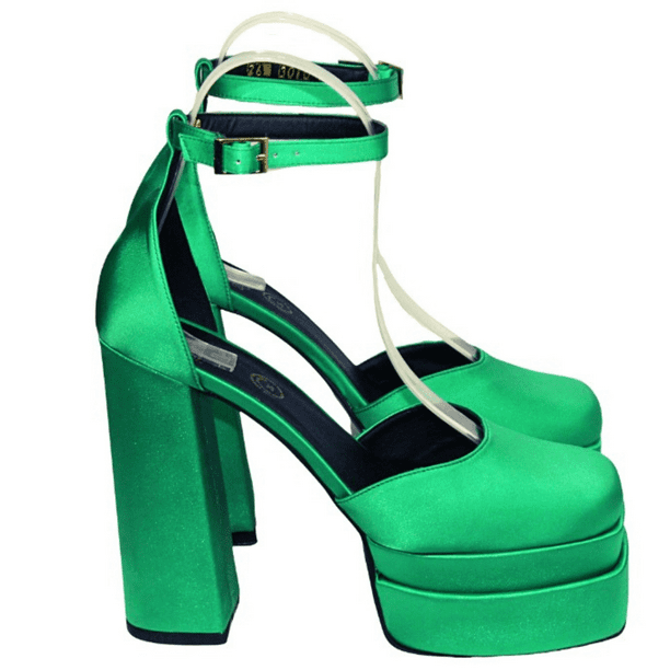 Zapatillas De Tacón Con Doble Plataforma Tipo Versac Bratz Grace Alley Verde