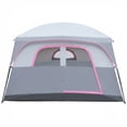 thumbnail image 2 of Hassch 6 Person Waterproof Camping Tent, Windproof Easy Setup Family Tent with Carry Bag for Hiking, Traveling, Climbing, Gray & Red, 2 of 10
