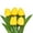 Yellow, variant on Farfi 5Pcs Fake Flowers Nice-looking Attractive Charming Artificial Floral Tulip Fake Flowers Bouquets for Home (White)