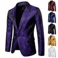 thumbnail image 5 of TrendOFT Blazer for Men Floral One Button Slim fit Suit Jacket for Wedding Prom Party Paisley Chaqueta Men's Sport Coats Blazers Yellow XXL, 5 of 5
