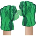 thumbnail image 1 of Superhero Plush Gloves Pillow Fists Hands, Green, 1 of 6