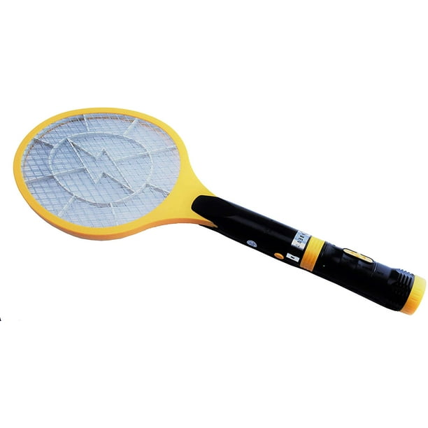 Beastron Bug Zapper Electric Fly 3000V USB Rechargeable, Mosquito Racquet Killer Racket with LED Light & 2 Layer Mesh (Large Size), (Yellow, 4 Pack)