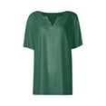 thumbnail image 5 of Sweet Home Farm V Neck T Shirts for Women Summer Tops Vacation Trendy Boho Short Sleeve Casual Loose Comfy Tunic Clothes Short Sleeve Shirts for Women Green, 5 of 5