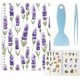thumbnail image 1 of Libro de colección de pegatinas de 40 hojas, organizador de pegatinas reutilizable, papel A5, resistente al agua, con diseño floral morado, soporte de almacenamiento en blanco, con raspador y pinzas., 1 of 9
