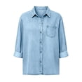 thumbnail image 5 of Enjoytime Denim Blouses for Women Dressy Casual Collared Button Down Shirts Fall Trendy Long Sleeve Tops, 5 of 8