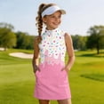 thumbnail image 5 of lnmuld Little Girls Sleeveless Golf Dress Half Zip Collar Heart Sprinkle Tennis Sport Outfit Size:4-5 Years, 5 of 6