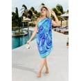 thumbnail image 4 of HAPPY BAY Women's Beachwear Sarong Coverups Bikini Skirt Swimsuit Swim Cover up Summer Wraps Bathing suit Swimwear Beach Wrap Skirts for Women One Size Abstract, Blue, 4 of 5