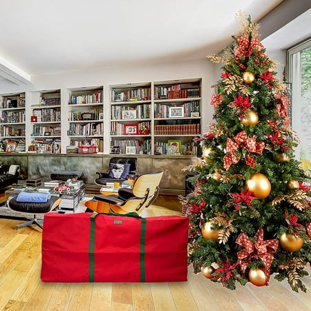 High Quality Christmas Tree Storage Bag Heavy Duty Large X'mas Holiday Decoration Storage Bags Fit 6ft Artificial Trees Durable Polyester 48 inch L Red
