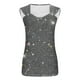 thumbnail image 4 of Puntoco Camiseta sin mangas con cuello cuadrado y estampado para mujer Camiseta holgada sin mangas, 4 of 4