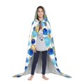 thumbnail image 3 of Honeii Golden Blue Snowflakes Print Poncho Cape, Cloak Coat, Snuggly Hooded Wearable Blanket, Hooded Cape For Teenagers,Halloween Costumes-Medium, 3 of 7