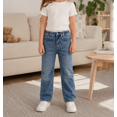 thumbnail image 3 of KIDSCOOL Big Girls Elastic Waist Denim Pants Classic Straight Leg Jeans,Light Blue,13-14 Years, 3 of 7