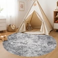 thumbnail image 5 of Toyoso 6x6 Washable Round Area Rug Abstract Modern Distressed Grey Soft Non Shedding Low Pile Circle Rug Machine Washable For Living Room Bedroom Dining Room Office, 5 of 9