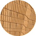 thumbnail image 1 of Ahgly Company Tapis d'Intérieur Rond Lavable en Machine Transitionnel Bière Orange, 3 Pieds Rond, 1 of 7