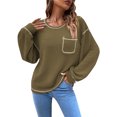 thumbnail image 3 of TAIAOJING Women Sweater Ladies Autumn And Winter Loose Top Solid Color Hoodless Pullover Knit Pullover Sweaters Top, 3 of 8