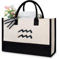 thumbnail image 1 of GFDYREE Personalized Initial Canvas Beach Bag, Monogrammed Gift Tote Bag for Women, 1 of 6