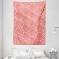 thumbnail image 1 of Salmon Tapestry, Caviar Abstract Digitally Generated Contemporary Art Look Illustration, Wall Hanging for Bedroom Living Room Dorm Decor, 60W X 80L Inches, Salmon Dark Pink White, by Ambesonne, 1 of 2