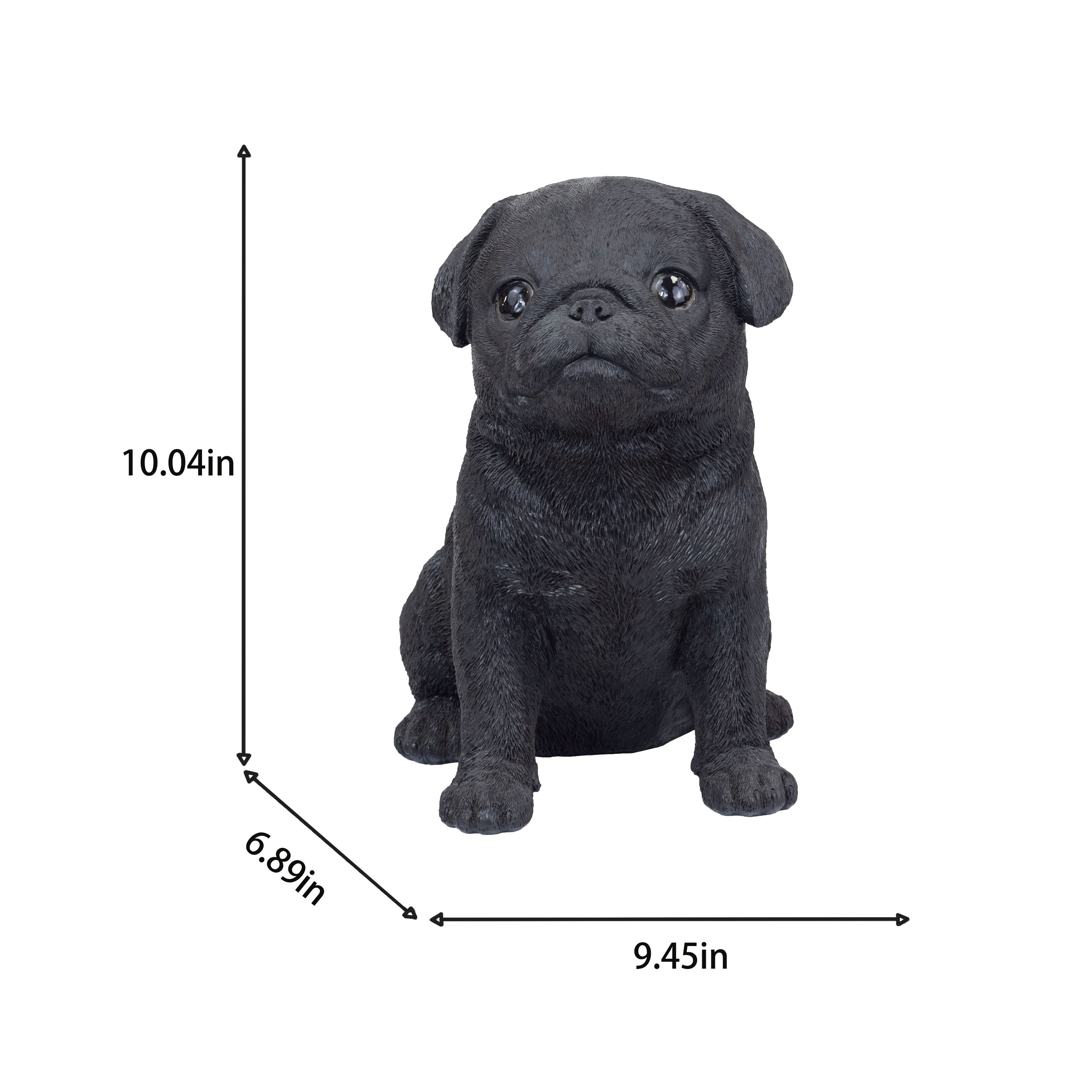 SOREAL Black Baby Pug | Handpainted Decorative Puppy Statue for Home & Garden Decor | Premium Polyresin Dog Statue | Gift for Dog Lovers | Weather-Resistant Indoor/Outdoor Decor