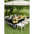 thumbnail image 4 of Outdoor Tablecloth with Umbrella Hole for Patio/Picnic/Party/Camping, Yellow Lemon Waterproof Table Cloth Rectangle Table Cover Washable, Summer Botanical Black White Checkered (52"x 70"), 4 of 8