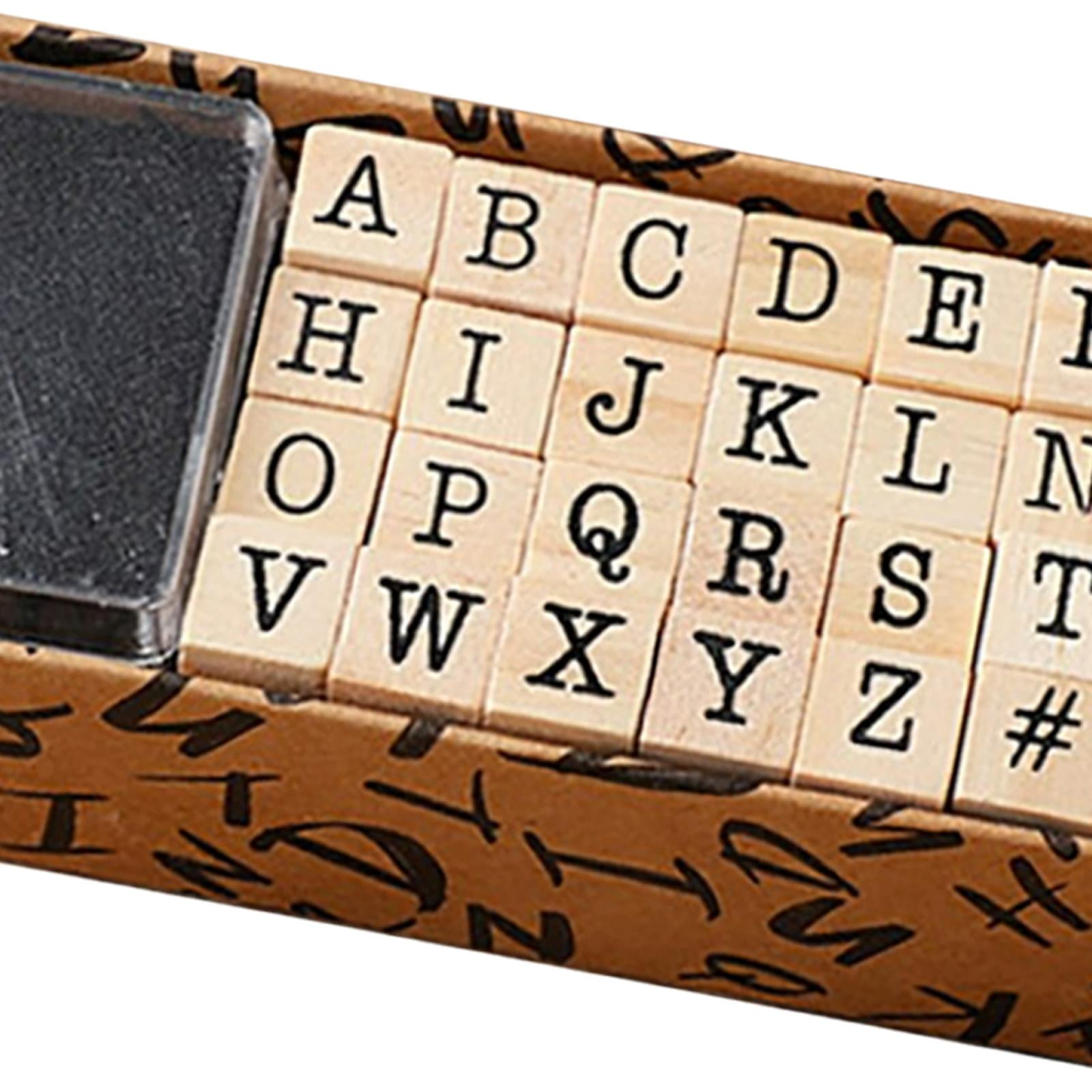 Larcenciel Alphabet Stamps, 40 Pcs Wooden Rubber Stamps - Set of Capital  Letter Number and Symbol - Mini Letter Stamps and Ink Pad Set for Crafts
