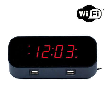 SpygearGadgets® 1080P HD WiFi Internet Streaming Mini Alarm Clock Nanny Cam Hidden Spy Camera - Model