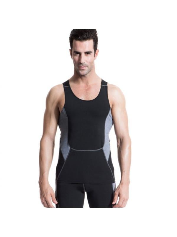 Men Compression Armour Base Layers Tank Tops Singlet Vest Skin Fitness Gym Tee 