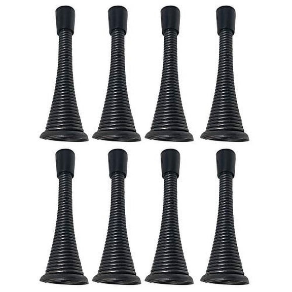 Litepak Spring Door Stop 3" Premium Heavy Duty Stopper Steel w/Plastic Bumper (Oil Rubbed Bronze, 8 Pack)