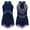 Navy Blue, variant on Aislor Girls Kids Sparkle Rhinestone Sleeveless Fringe Tassel Latin Dance Dress Performance A Blue 12