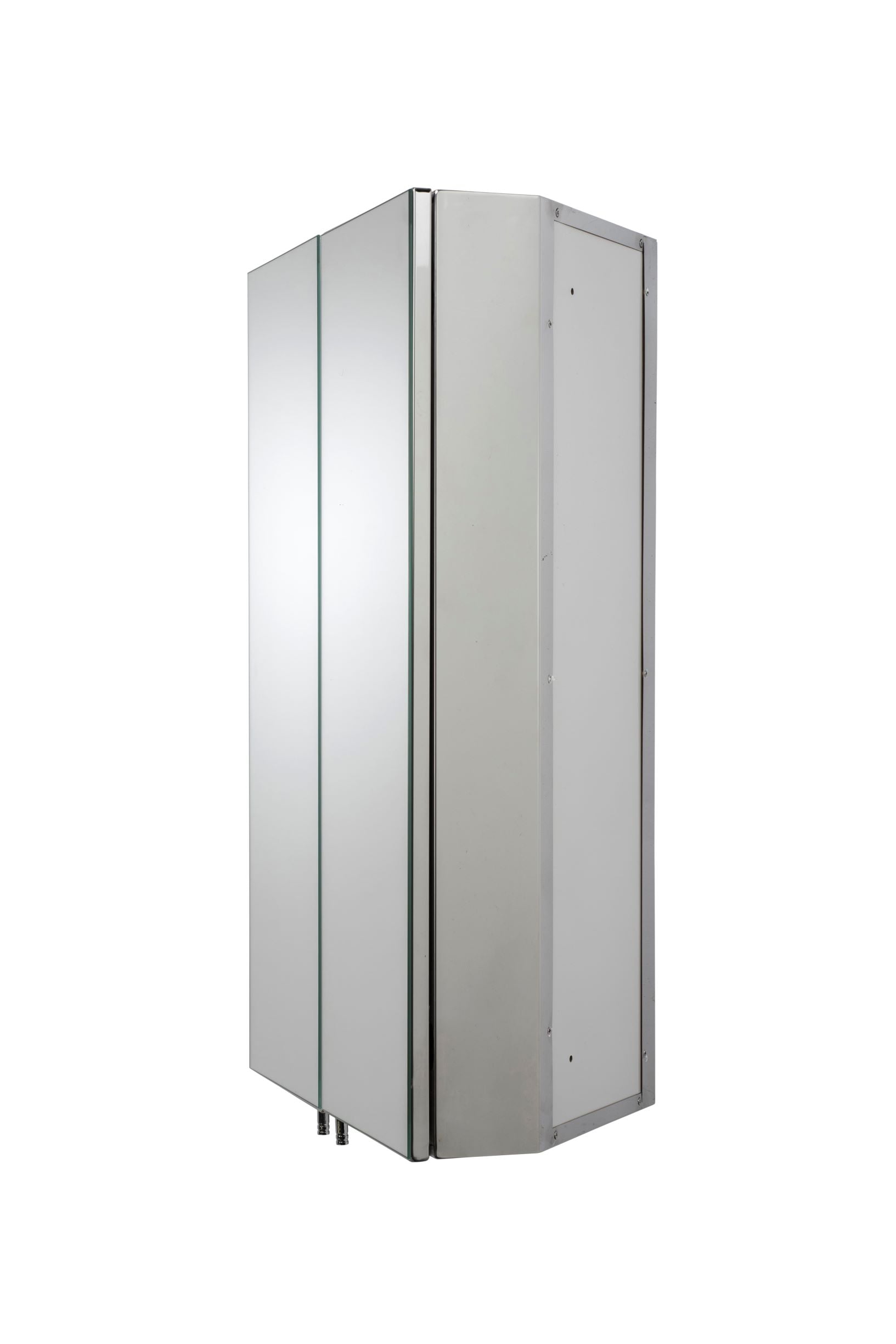 Croydex Avisio Corner Mirror Cabinet Double Door Stainless Steel Modern WC766105 