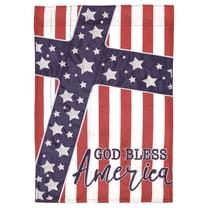 Magnolia Gardens FLAG-2069 13 x 18 in. Double Applique God Bless America Polyester & Print Garden Flag