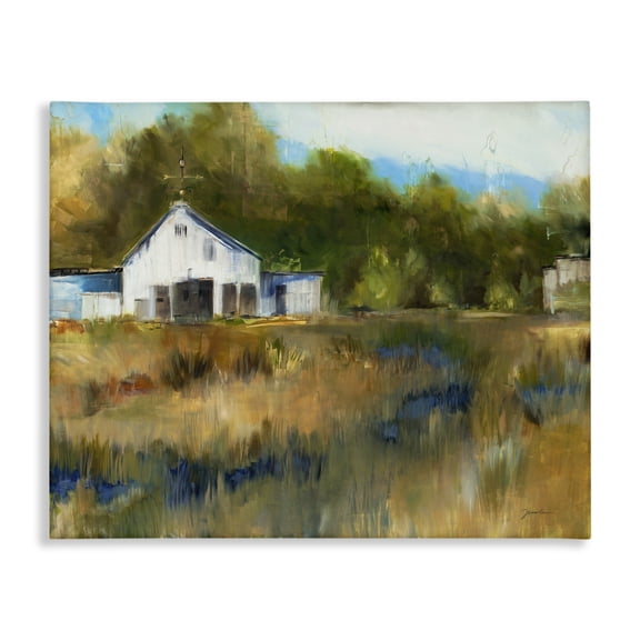 Stupell Industries Rustic Lodge White Farmhouse Landscape Rustic Canvas Art, 20 x 16, by Liz Jardine