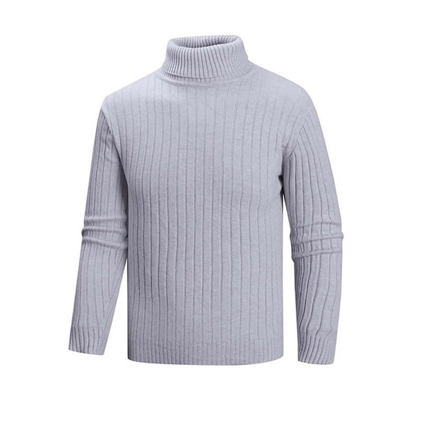 pstuiky camisetas de manga larga para hombre, Suéter informal de cuello alto y elasticidad para hombre, capa base de punto, manga larga tops de invierno para hombre xl
