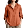 thumbnail image 6 of Cmfcve Gauze Hoodie Shirts for Women Sun Protection Beach Cover Ups Lightweight Long Sleeve Button Down Blouses, 6 of 9