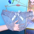 thumbnail image 2 of Womens Bow Crotchless Mesh Embroidery Sexy Panties Lace Seethrough Underwear Gray XL YIWEI, 2 of 11