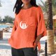 thumbnail image 4 of Xuyuer Women's Imitation Linen 3/4 Sleeve Blouse Crew Neck Summer Casual Tops Loose Fit Plus Size Tops Loose T Shirts Tunic Tops Shirts for Women Oversized Pocket T-shirt Fashionable Top, 4 of 6
