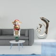 thumbnail image 2 of Figura de escritorio,Figura de Dios de la Fortuna de dibujos animados,regalo Feng Shui,escultura blanca plateada,Estatua de delfín de cerámica,escultura blanca plateada,decoración, 2 of 8