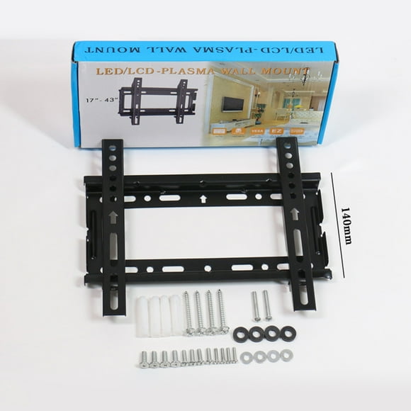 Universal Iron TV Wall Mount Bracket for 17-43 Inch LCD TVs - Heavy-Duty, Safe & Durable Construction, Easy Installation with Included Fittings, Space-Saving Design, Black Finish, Compact 30x15x3cm