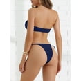 thumbnail image 3 of DARING DIVA Women's Metal Ring Bandeau Bikini Set X-Small Dark Blue, 3 of 6