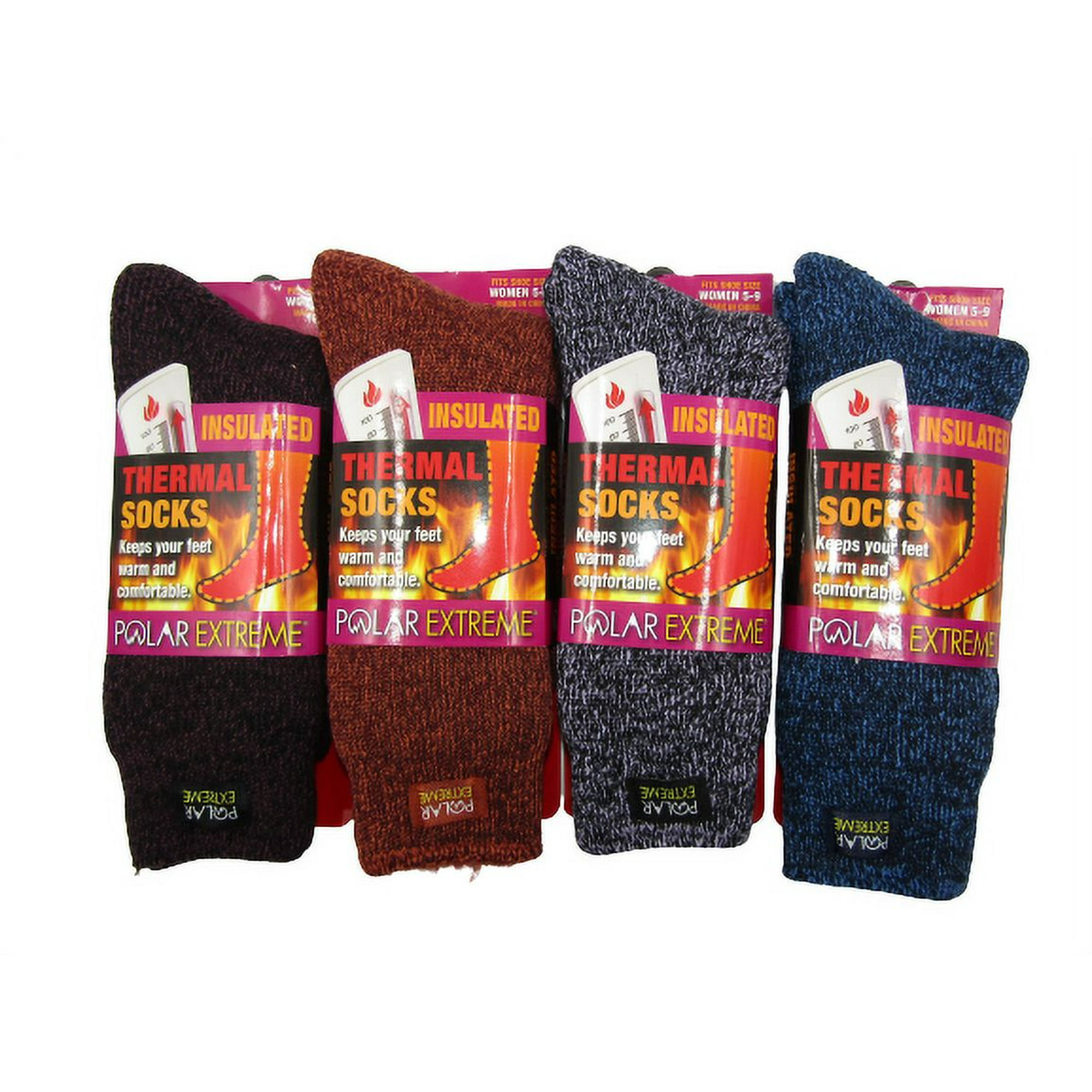 Polar Extreme Thermal Sock Extra Heavy Acrylic Winter Marled Socks 2 Packs Random Colors Walmart