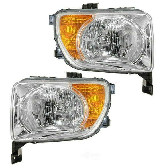 For Honda Element Headlight 2003 04 05 2006 Pair Driver and Passenger Side w/ Bulbs DOT Certified Replacement for HO2518106