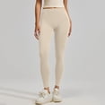 thumbnail image 2 of COMVALUE No Front Seam Leggings for Women Inseam, High Waisted Buttery Soft Yoga Pants Beige 3XL, 2 of 9