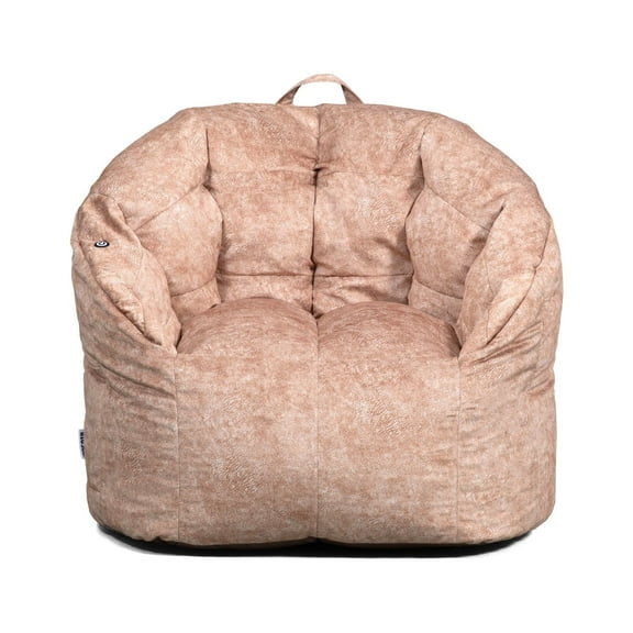 Big Joe Milano w/ Vibe Vibrating Massage Bean Bag Chair for Kids, Teens, Adults, Caribou Hyde, Vegan Suede, Lightweight Seat for Reading Nook and Gaming, 2.5 foot Refillable
