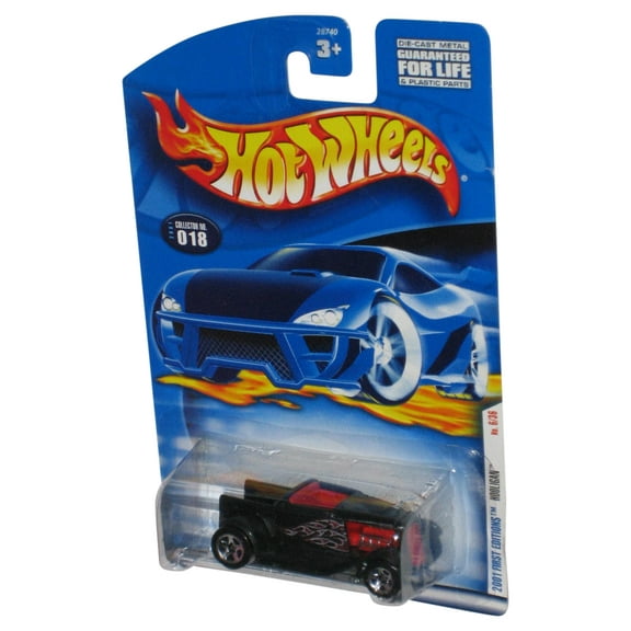 Hot Wheels 2001 First Editions 6/36 Black Hooligan Mattel Die-Cast Toy Car #018