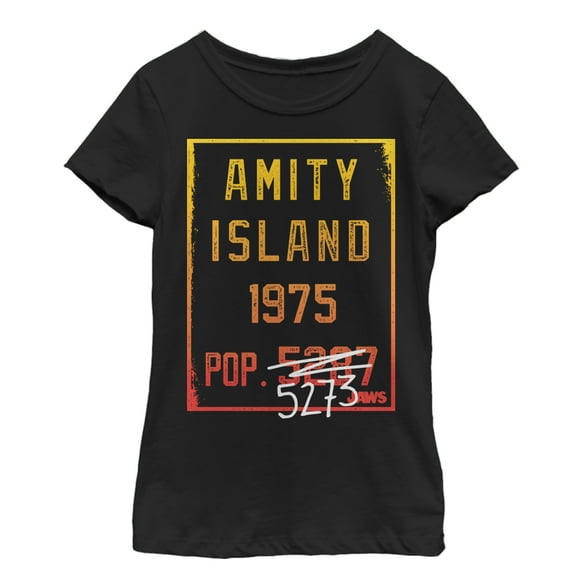 Girl's Jaws Amity Island Population  Graphic T-Shirt